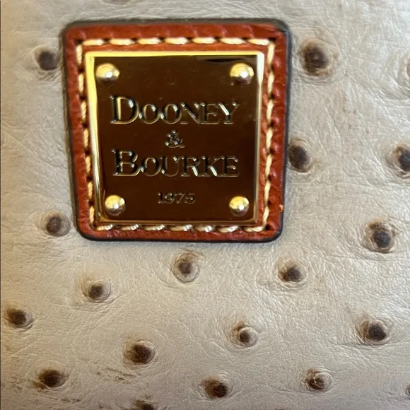 Dooney & Bourke Light Taupe and Carmel Ostrich Satchel 🪻 - Picture 2 of 15